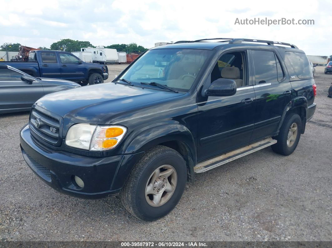 2002 Toyota Sequoia Sr5 V8 Black vin: 5TDZT34A12S091220