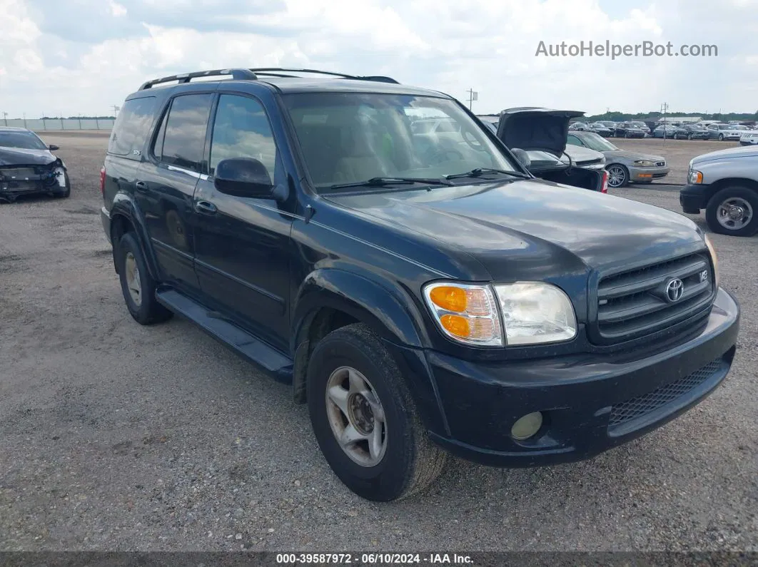 2002 Toyota Sequoia Sr5 V8 Black vin: 5TDZT34A12S091220