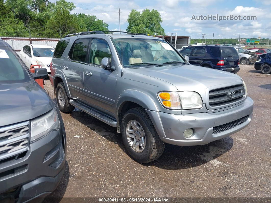 2002 Toyota Sequoia Sr5 V8 Silver vin: 5TDZT34A12S095896