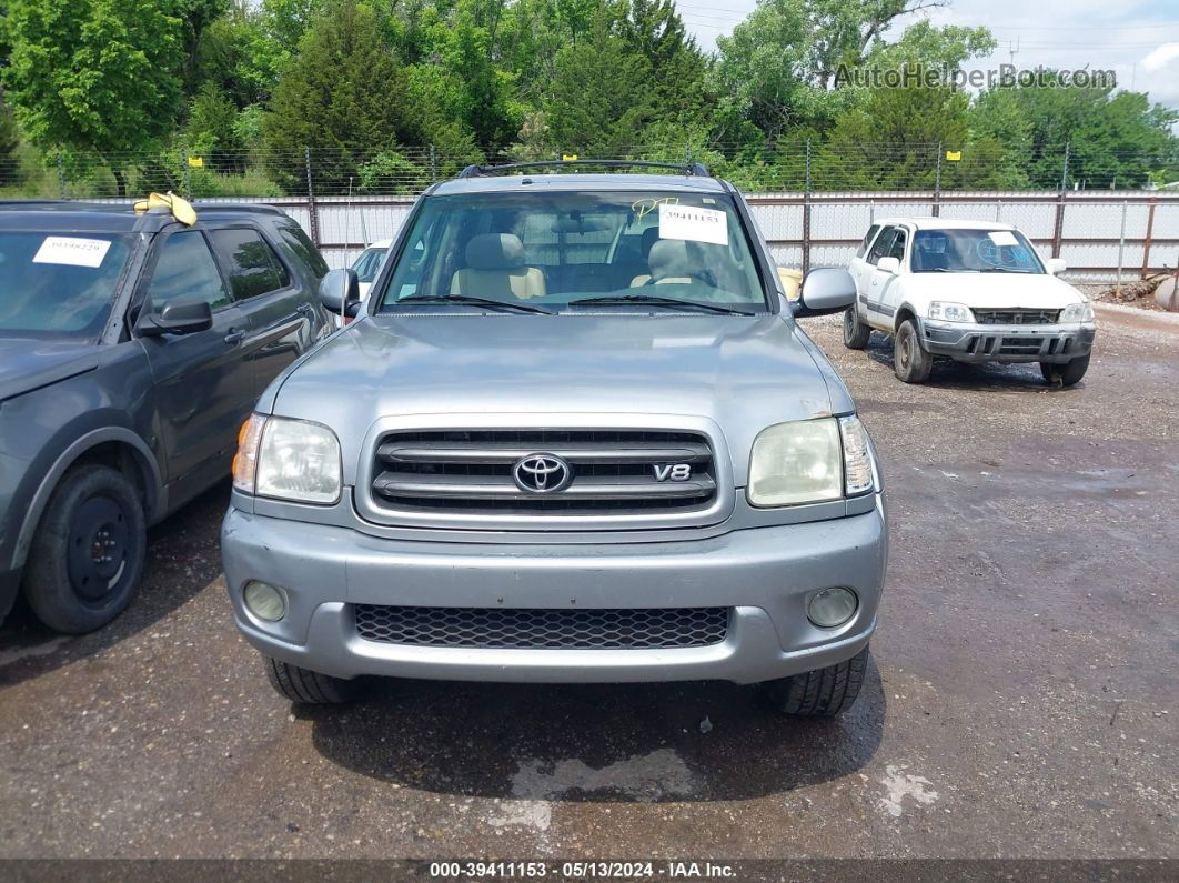 2002 Toyota Sequoia Sr5 V8 Silver vin: 5TDZT34A12S095896