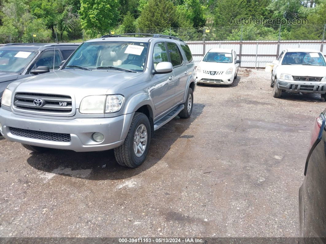 2002 Toyota Sequoia Sr5 V8 Silver vin: 5TDZT34A12S095896