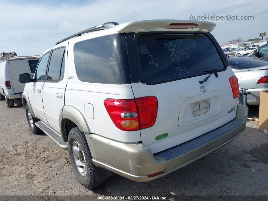 2002 Toyota Sequoia Sr5 V8 White vin: 5TDZT34A12S109103