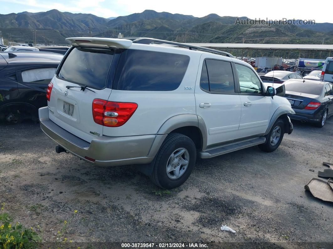 2002 Toyota Sequoia Sr5 V8 White vin: 5TDZT34A22S066679