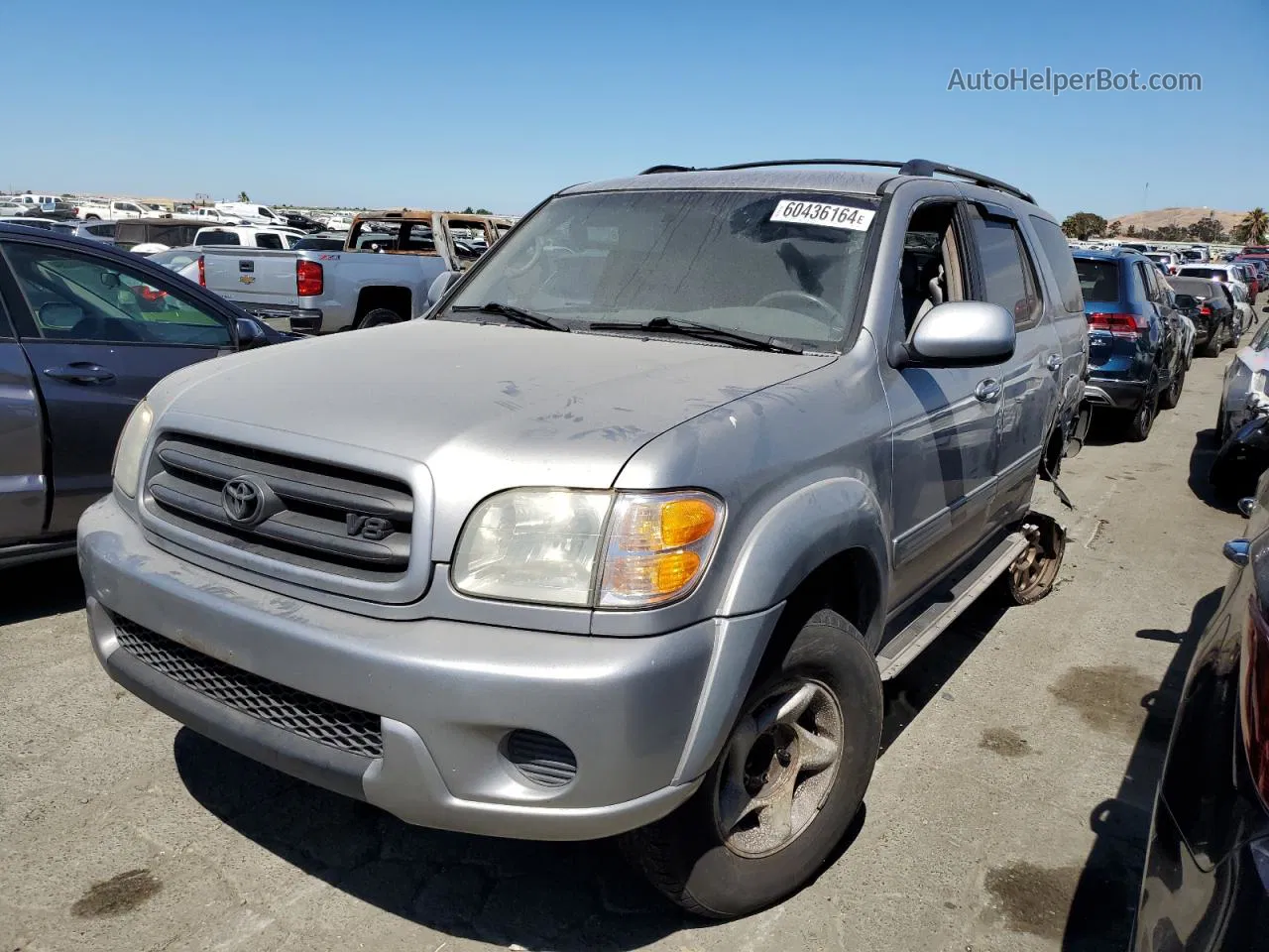 2002 Toyota Sequoia Sr5 Silver vin: 5TDZT34A22S100846