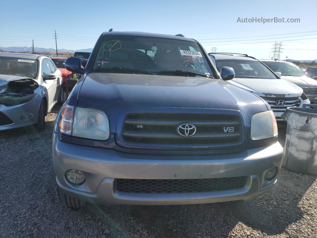 2002 Toyota Sequoia Sr5 Синий vin: 5TDZT34A22S117680