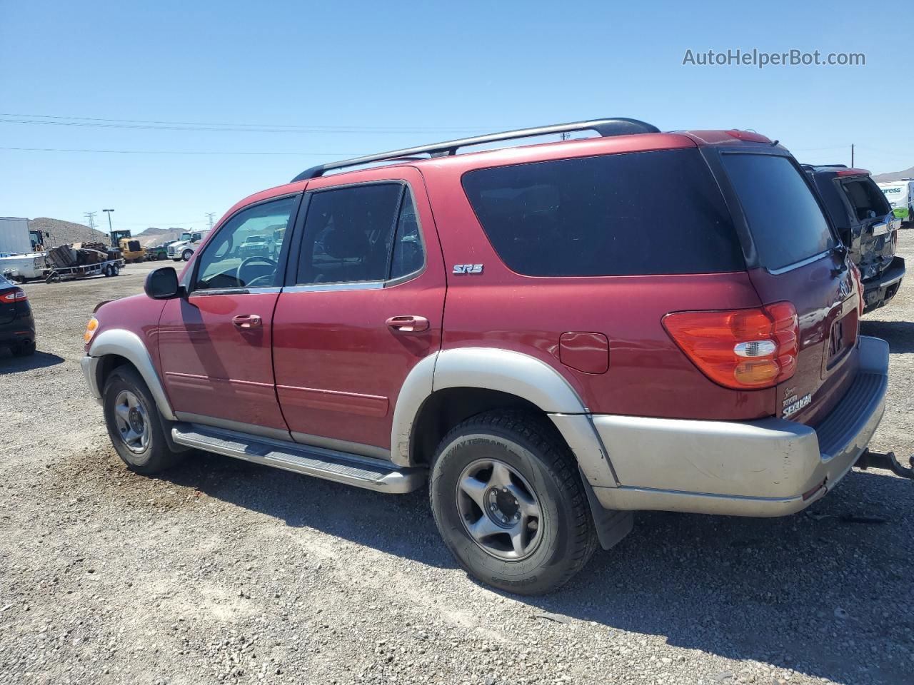 2002 Toyota Sequoia Sr5 Red vin: 5TDZT34A22S129117