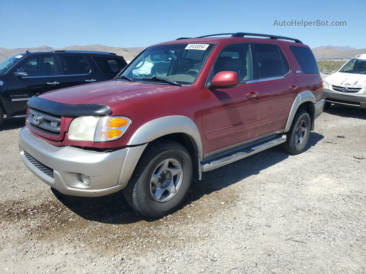 2002 Toyota Sequoia Sr5 Red vin: 5TDZT34A22S129117