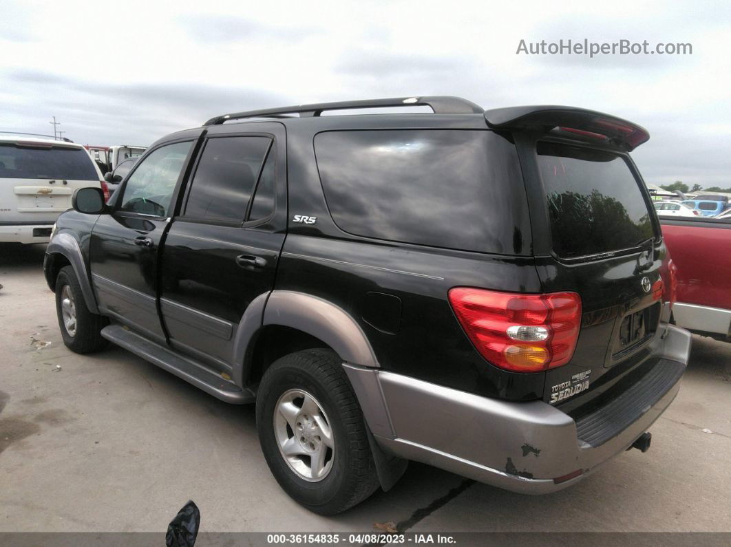 2002 Toyota Sequoia Sr5 Black vin: 5TDZT34A22S137203