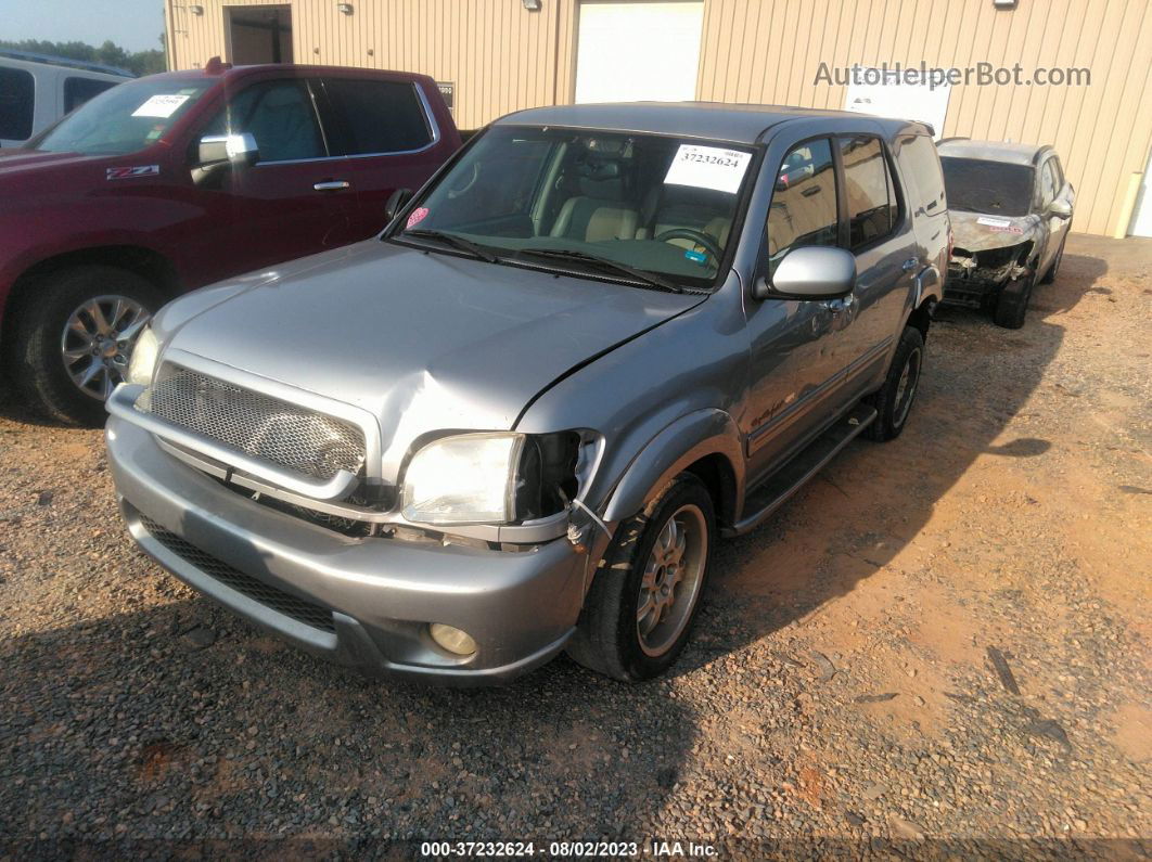 2002 Toyota Sequoia Sr5 Silver vin: 5TDZT34A32S100483