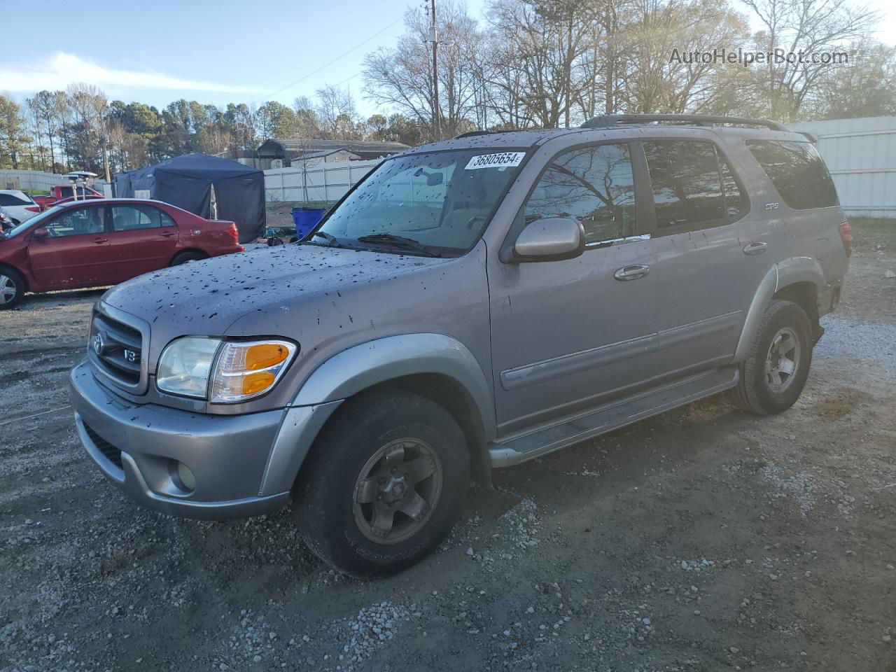 2002 Toyota Sequoia Sr5 Gray vin: 5TDZT34A42S070443