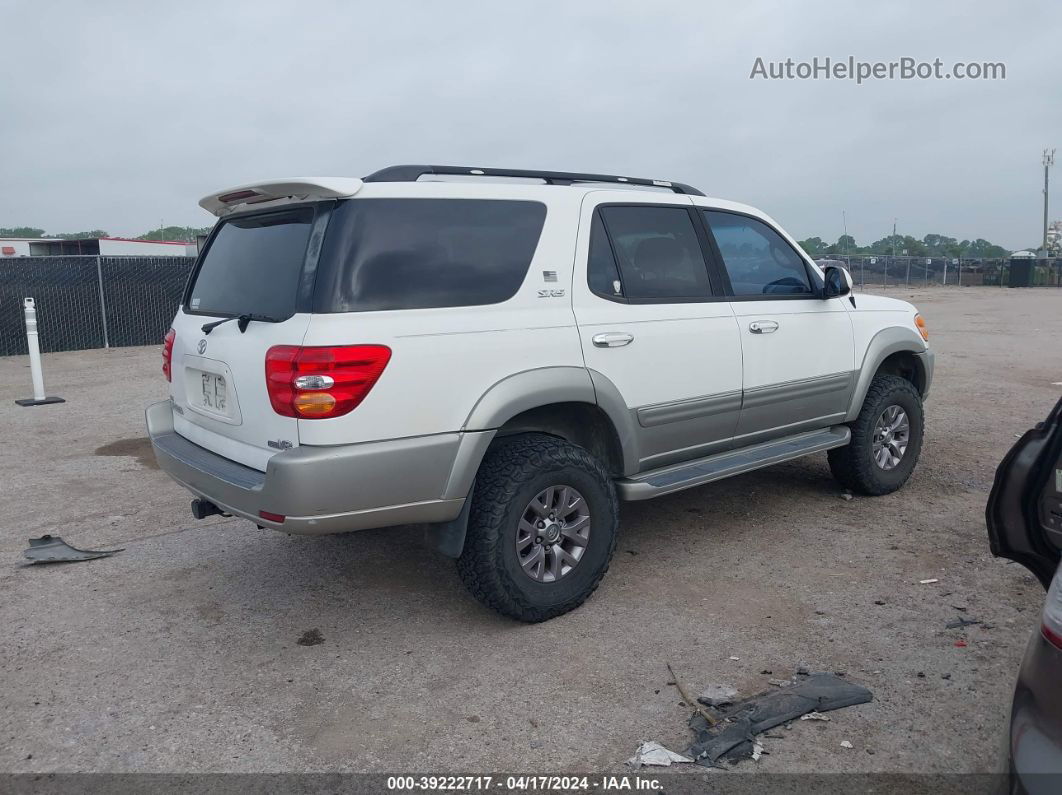 2002 Toyota Sequoia Sr5 V8 White vin: 5TDZT34A42S074556