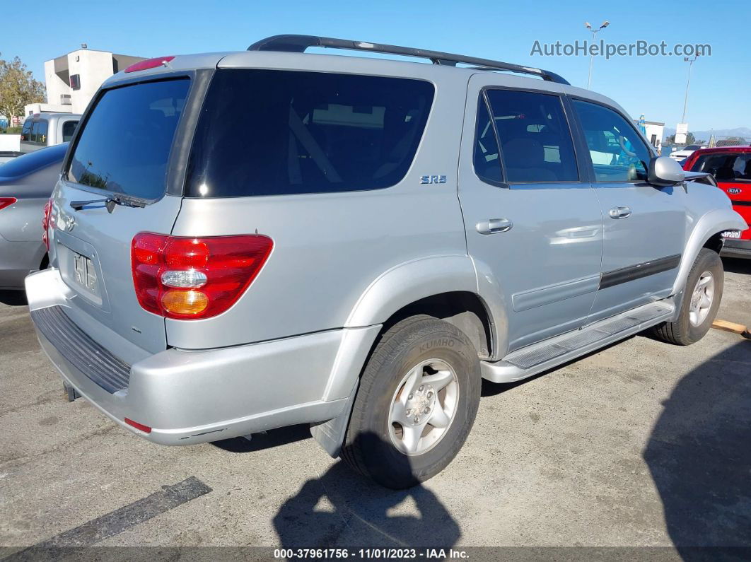 2002 Toyota Sequoia Sr5 Silver vin: 5TDZT34A42S095875