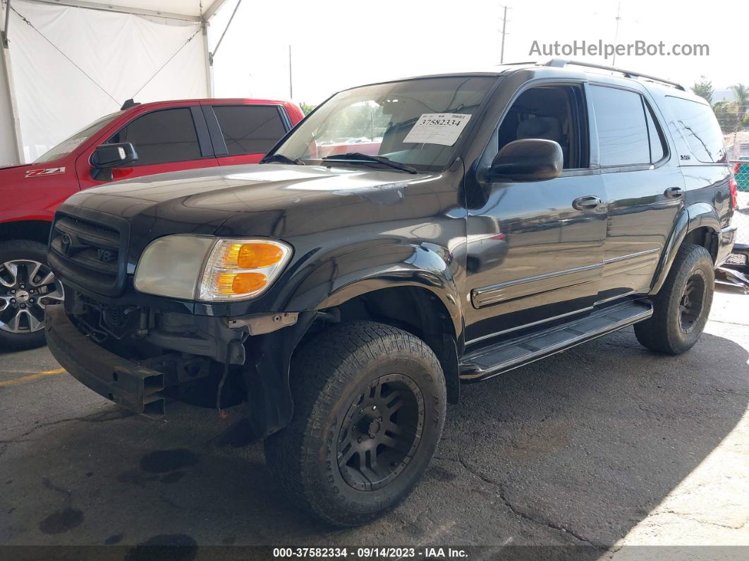 2002 Toyota Sequoia Sr5 Black vin: 5TDZT34A42S108401