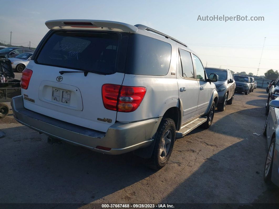 2002 Toyota Sequoia Sr5 White vin: 5TDZT34A52S069351