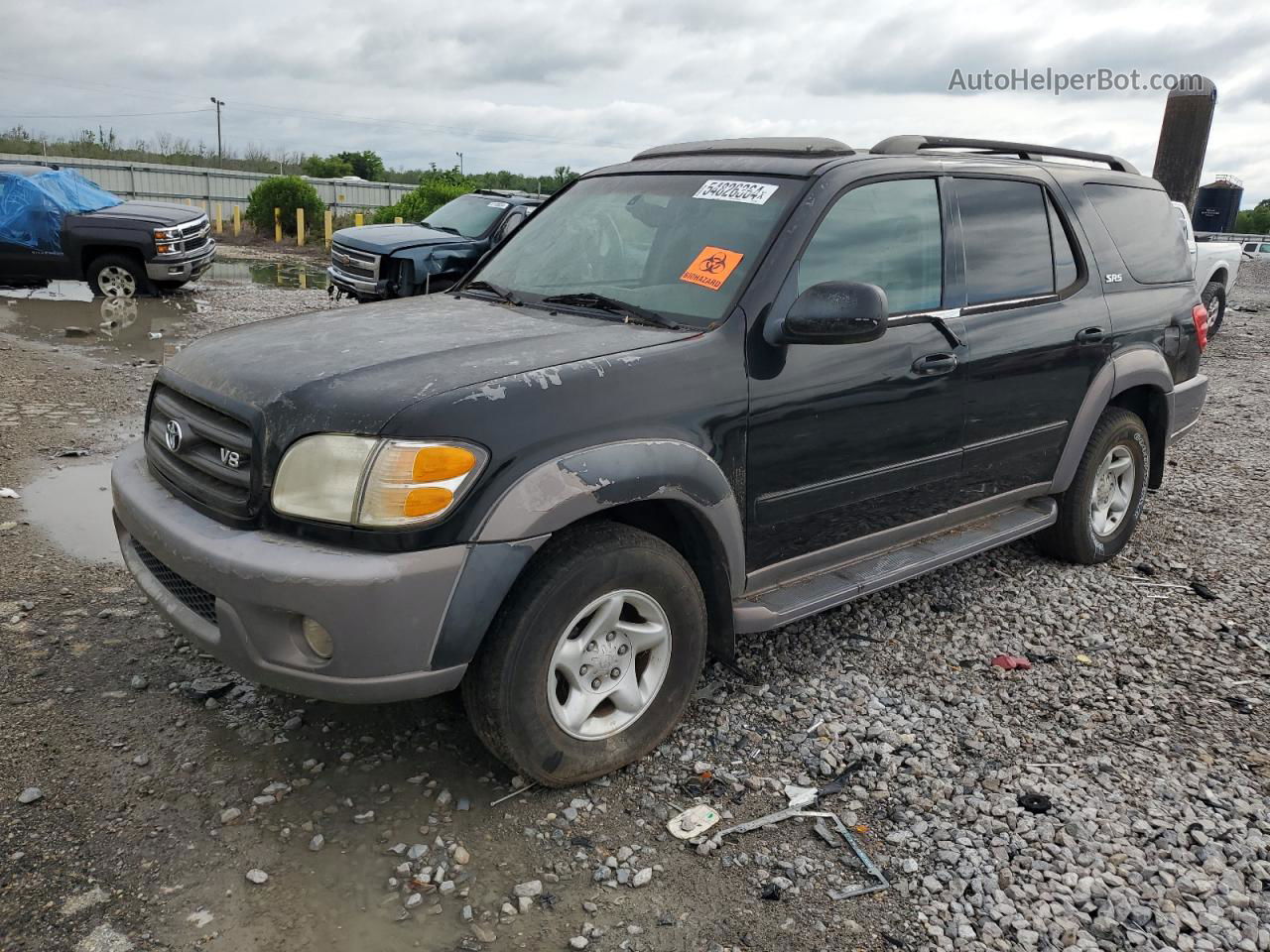 2002 Toyota Sequoia Sr5 Black vin: 5TDZT34A52S072010