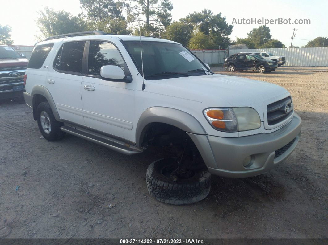 2002 Toyota Sequoia Sr5 White vin: 5TDZT34A52S093973