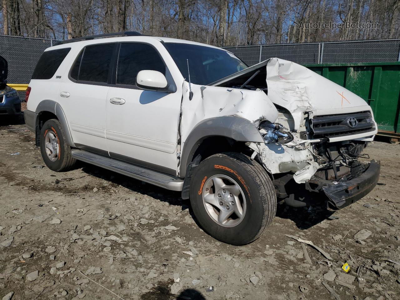 2002 Toyota Sequoia Sr5 White vin: 5TDZT34A52S098297