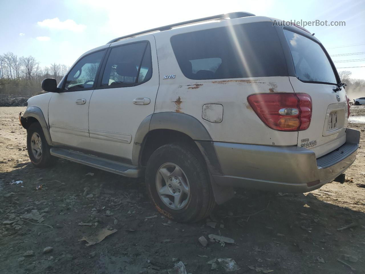 2002 Toyota Sequoia Sr5 White vin: 5TDZT34A52S098297