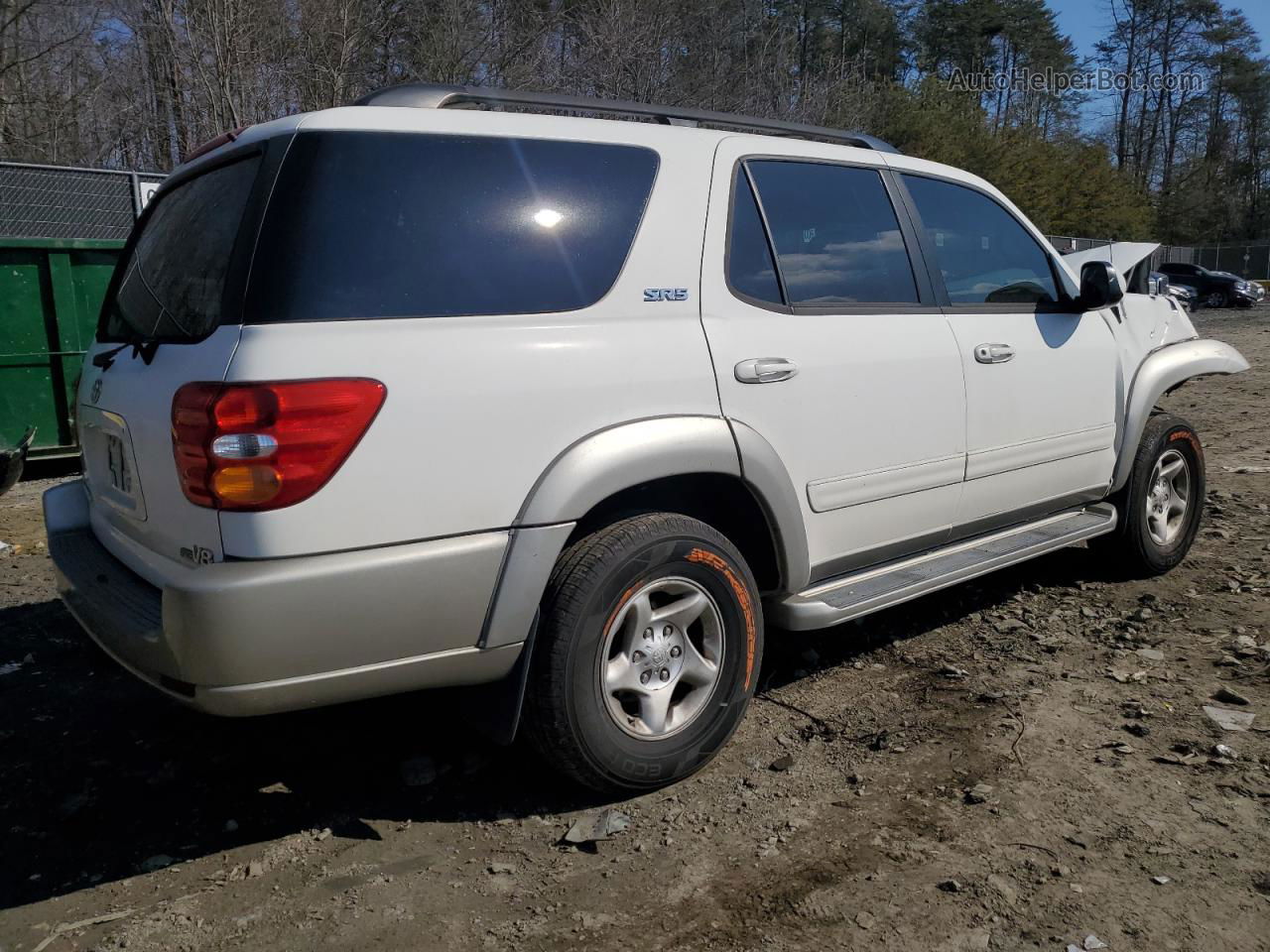 2002 Toyota Sequoia Sr5 White vin: 5TDZT34A52S098297