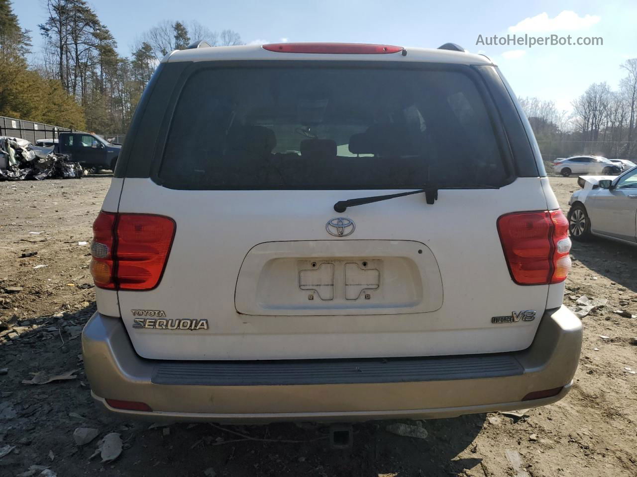 2002 Toyota Sequoia Sr5 White vin: 5TDZT34A52S098297