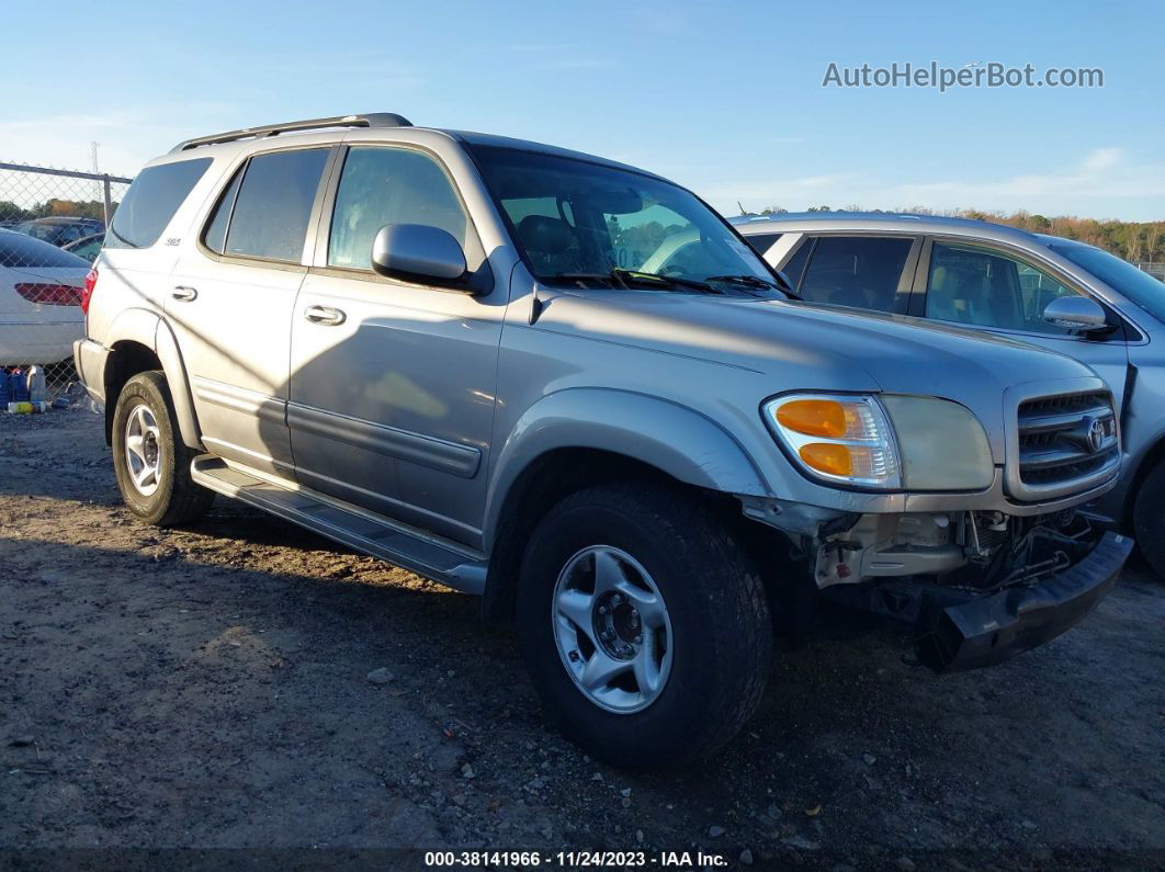 2002 Toyota Sequoia Sr5 Silver vin: 5TDZT34A52S104874