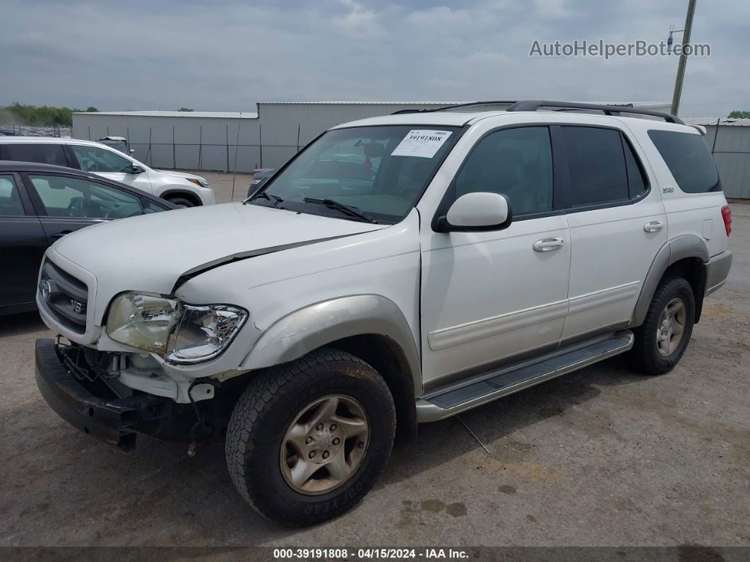 2002 Toyota Sequoia Sr5 V8 White vin: 5TDZT34A52S113994