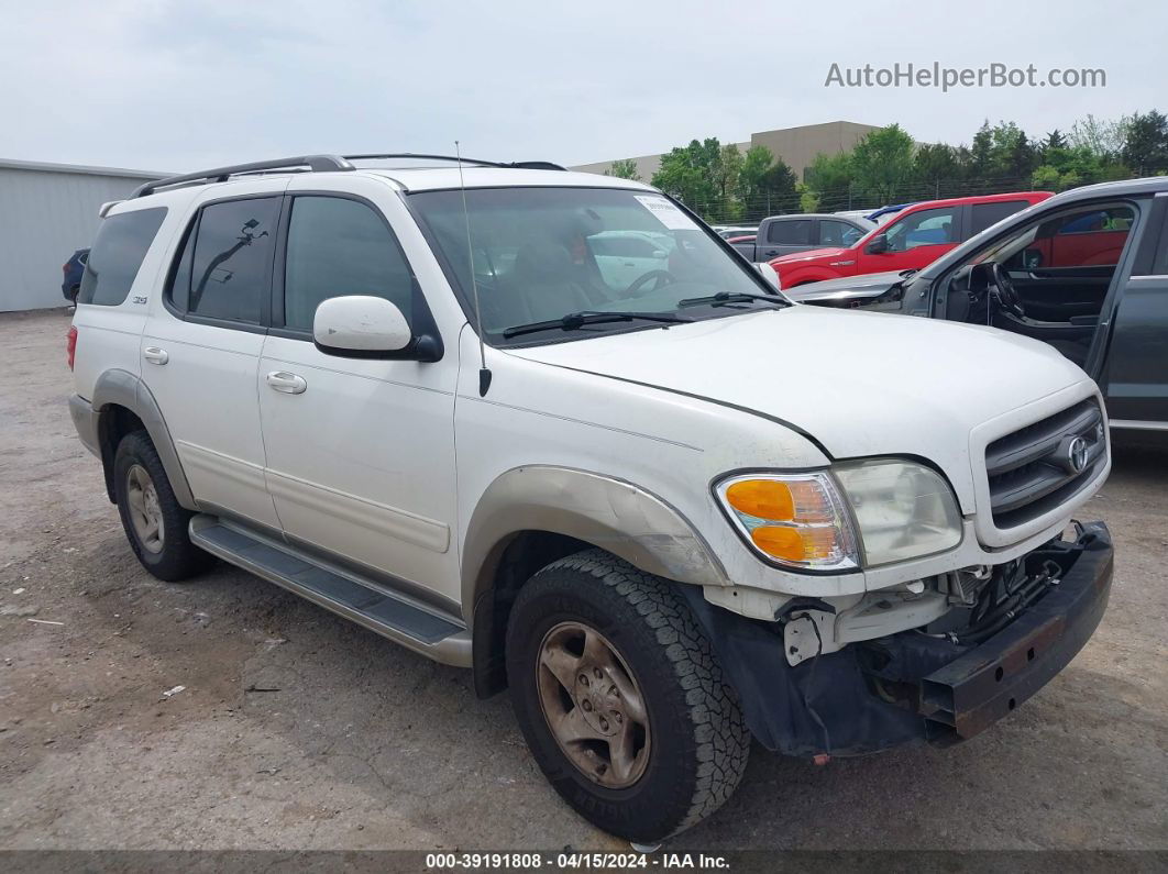 2002 Toyota Sequoia Sr5 V8 White vin: 5TDZT34A52S113994