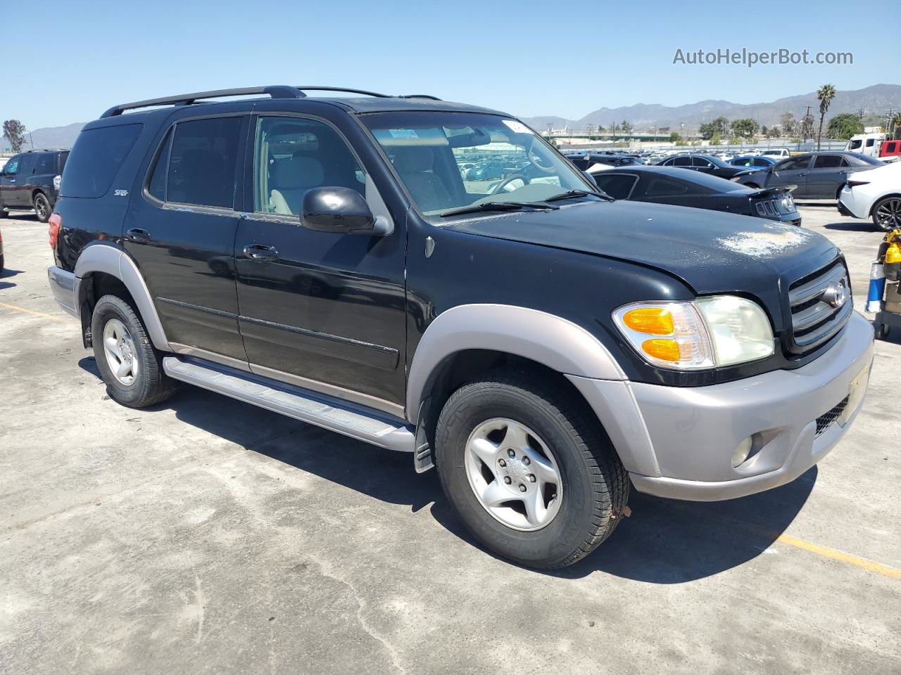 2002 Toyota Sequoia Sr5 Black vin: 5TDZT34A62S115723