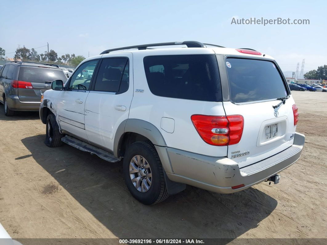 2002 Toyota Sequoia Sr5 V8 White vin: 5TDZT34A72S068718