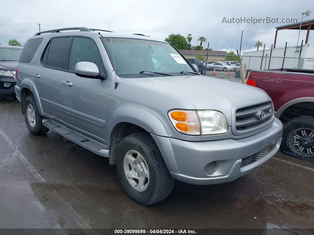 2002 Toyota Sequoia Sr5 V8 Silver vin: 5TDZT34A72S078052