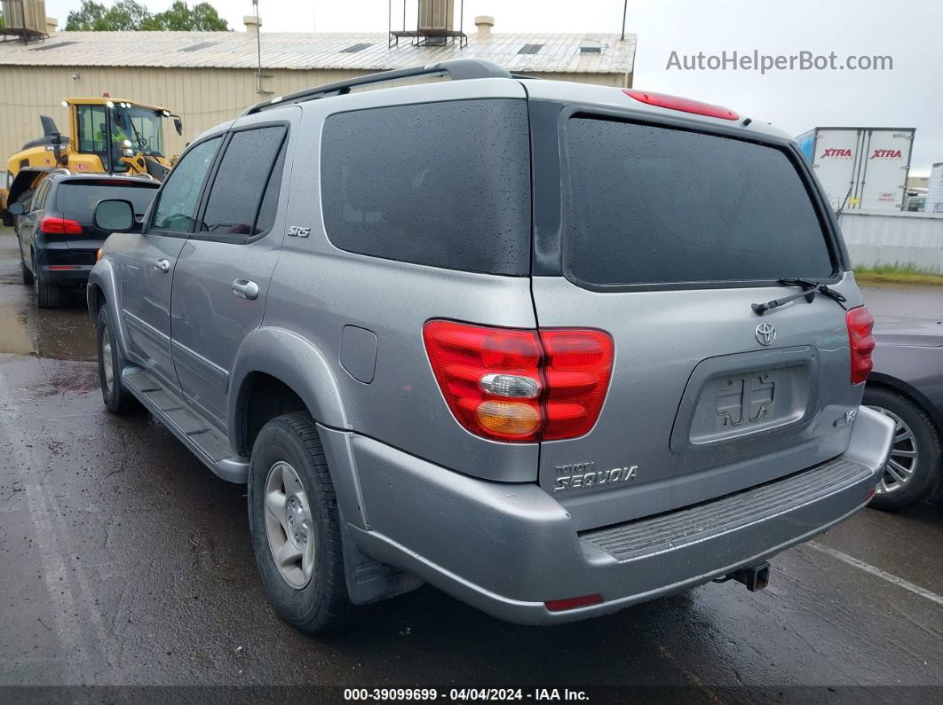 2002 Toyota Sequoia Sr5 V8 Silver vin: 5TDZT34A72S078052