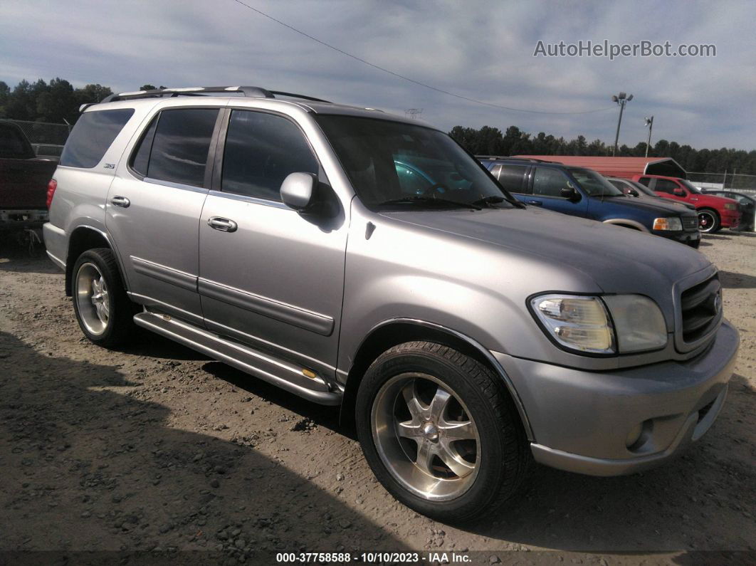 2002 Toyota Sequoia Sr5 Silver vin: 5TDZT34A72S086541