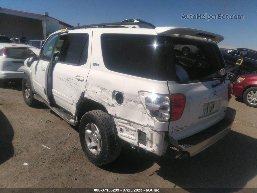 2002 Toyota Sequoia Sr5 White vin: 5TDZT34A72S088029