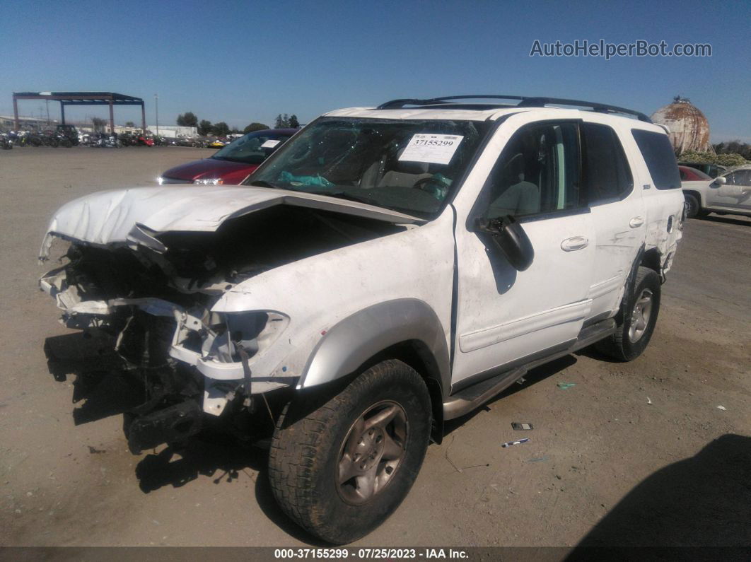 2002 Toyota Sequoia Sr5 White vin: 5TDZT34A72S088029