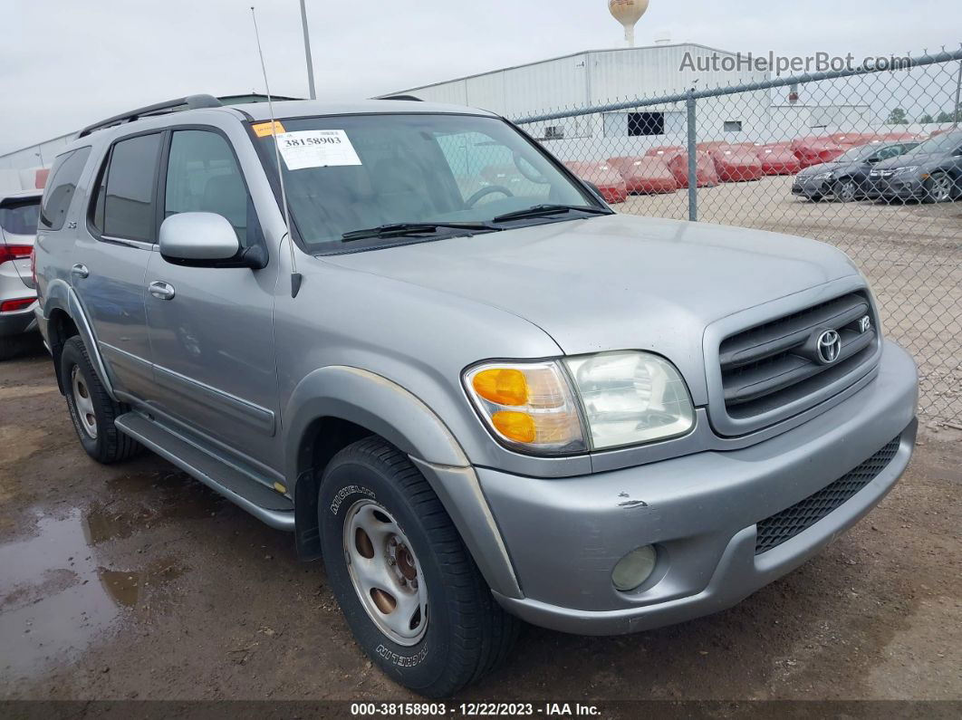 2002 Toyota Sequoia Sr5 Silver vin: 5TDZT34A72S089794