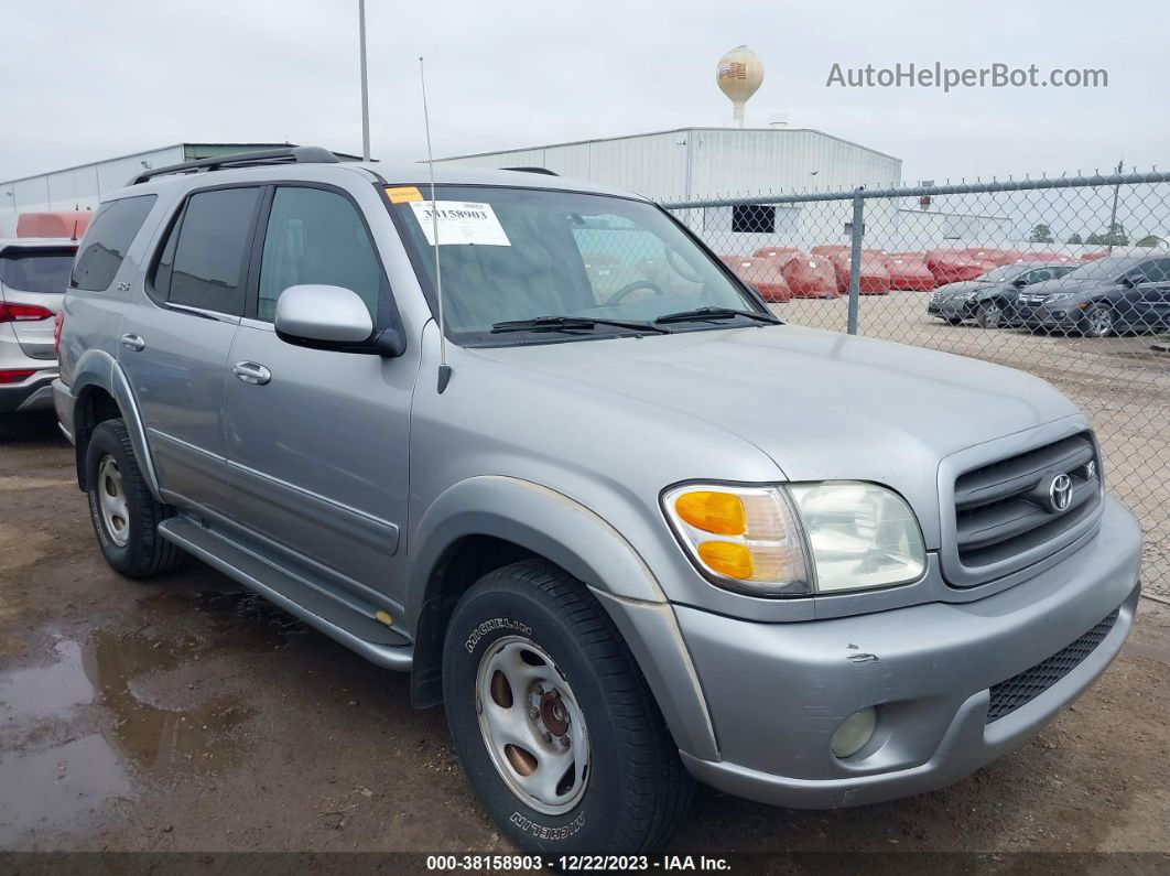 2002 Toyota Sequoia Sr5 Silver vin: 5TDZT34A72S089794