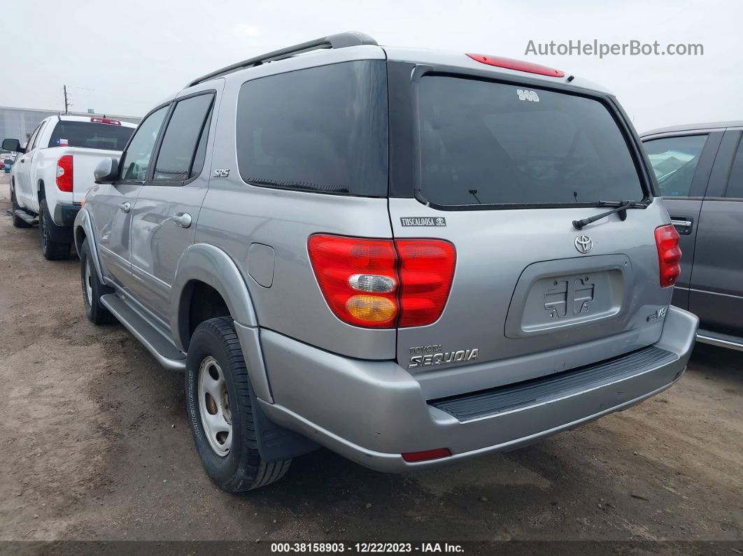 2002 Toyota Sequoia Sr5 Silver vin: 5TDZT34A72S089794