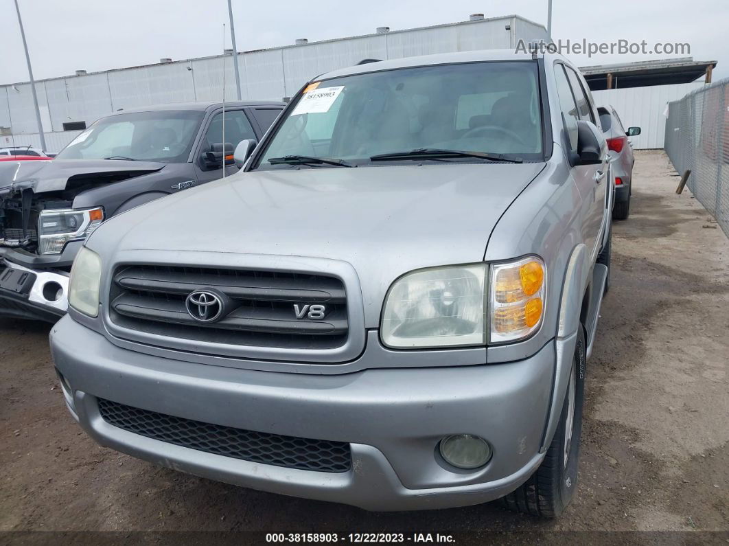 2002 Toyota Sequoia Sr5 Silver vin: 5TDZT34A72S089794