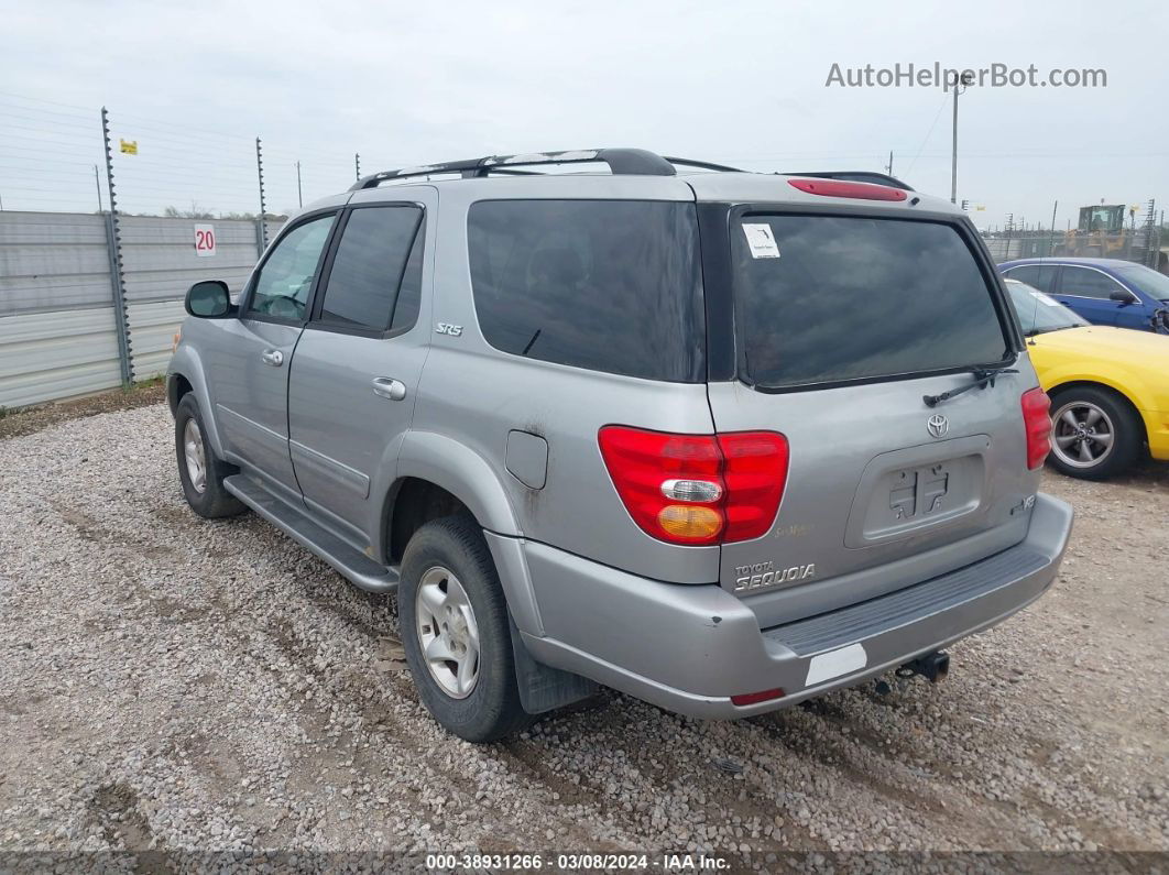 2002 Toyota Sequoia Sr5 V8 Silver vin: 5TDZT34A72S110322