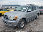 2002 Toyota Sequoia Sr5 V8 Silver vin: 5TDZT34A72S110322