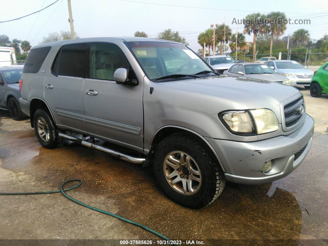 2002 Toyota Sequoia Sr5 Silver vin: 5TDZT34A72S114127