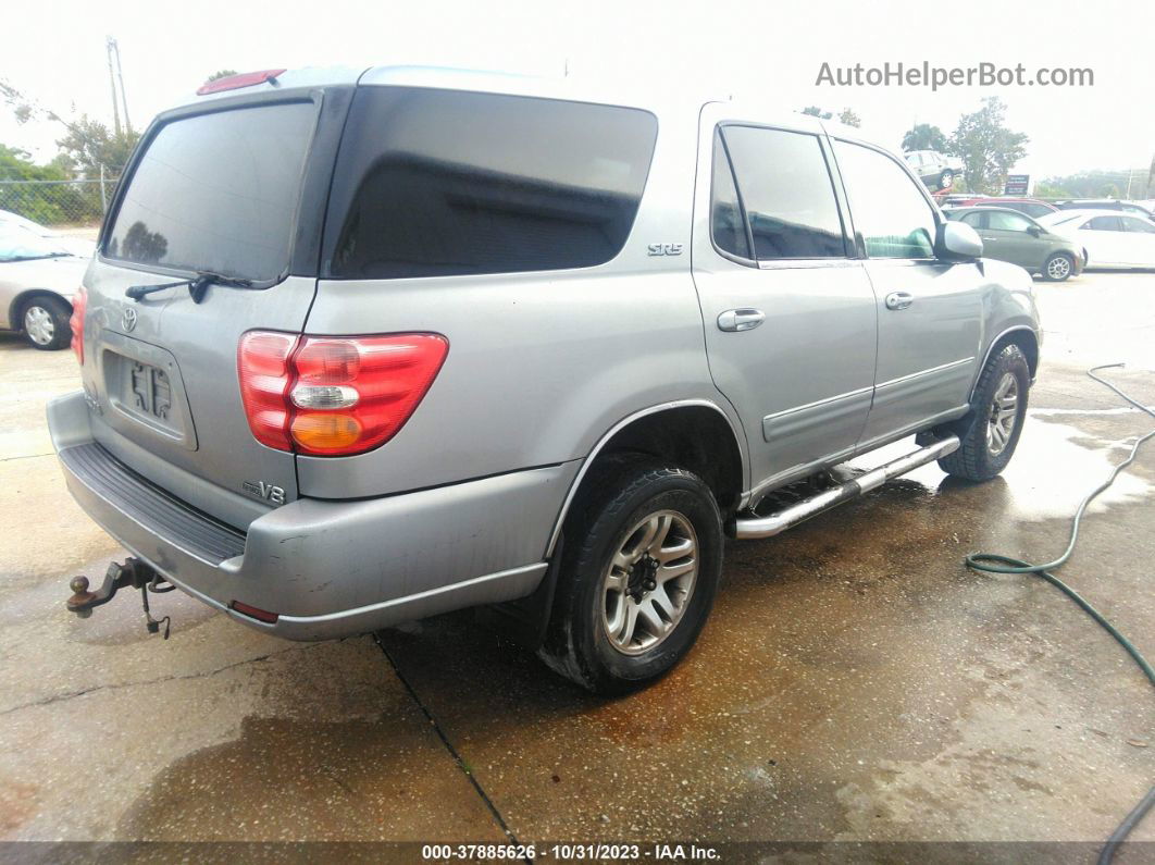 2002 Toyota Sequoia Sr5 Silver vin: 5TDZT34A72S114127