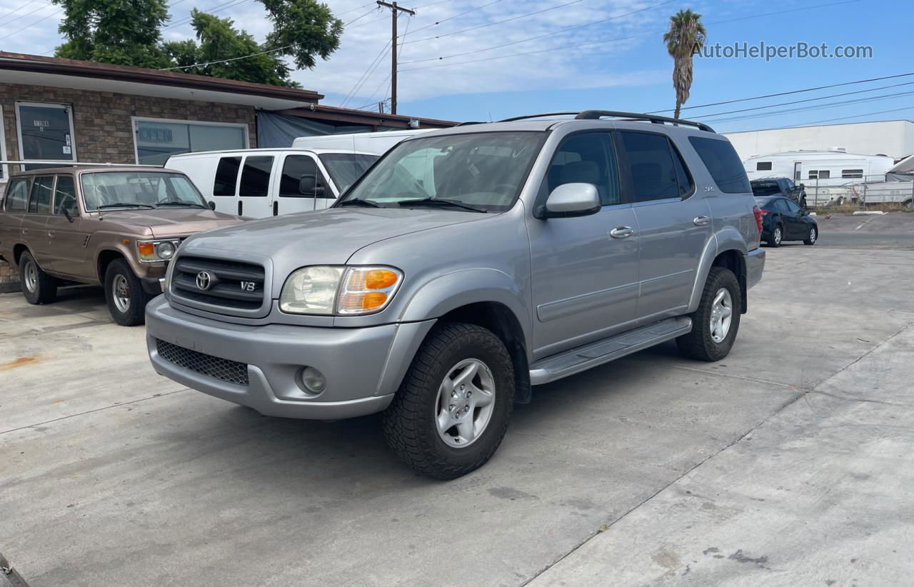 2002 Toyota Sequoia Sr5 Silver vin: 5TDZT34A82S084782