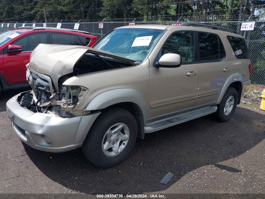 2002 Toyota Sequoia Sr5 V8 Tan vin: 5TDZT34A82S093000