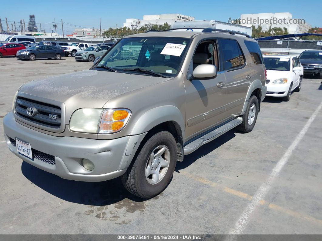 2002 Toyota Sequoia Sr5 V8 Gold vin: 5TDZT34A82S109308