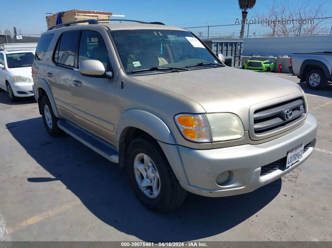 2002 Toyota Sequoia Sr5 V8 Gold vin: 5TDZT34A82S109308