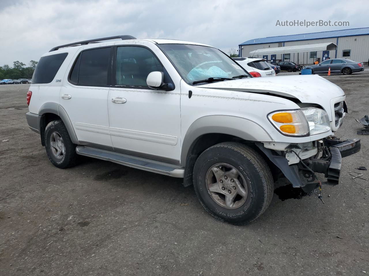 2002 Toyota Sequoia Sr5 White vin: 5TDZT34A92S063648