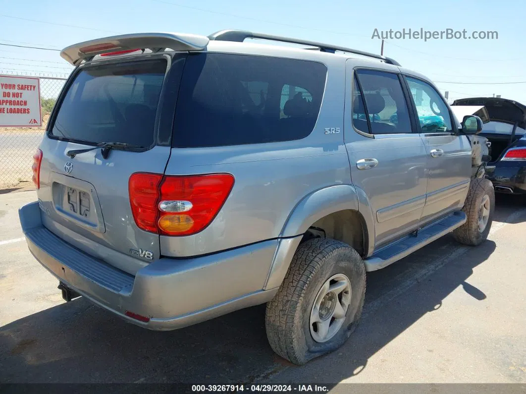 2002 Toyota Sequoia Sr5 V8 Silver vin: 5TDZT34A92S092115