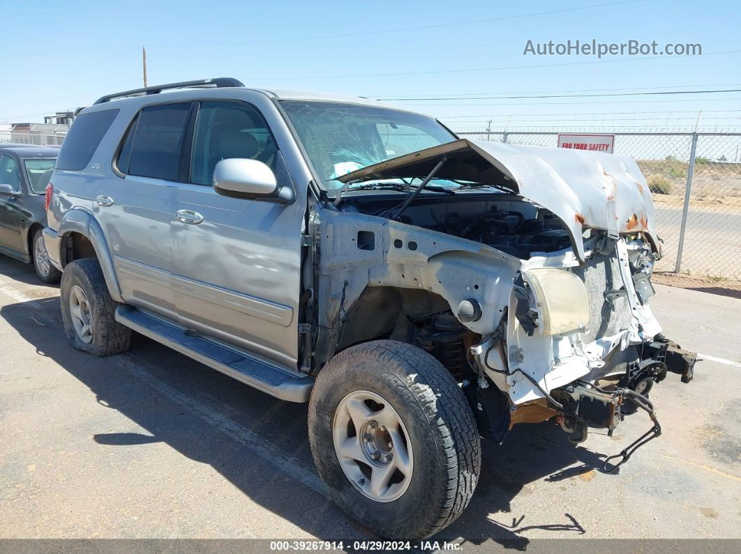 2002 Toyota Sequoia Sr5 V8 Silver vin: 5TDZT34A92S092115