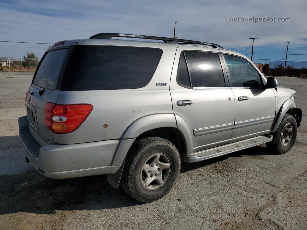 2002 Toyota Sequoia Sr5 Silver vin: 5TDZT34A92S100892